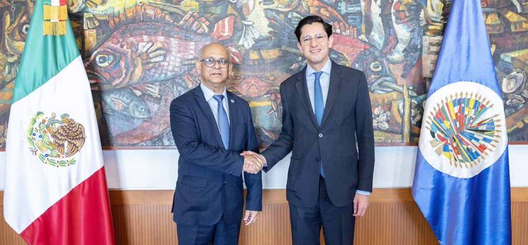 Se reúne Ramdin con canciller de México para dialogar sobre el fortalecimiento de la integración hemisférica